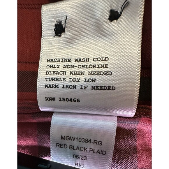 Alesbury 100% Cotton Red Black Plaid Button Up Shirt Regular‎ Men's MEDIUM NWOT - Picture 6 of 10